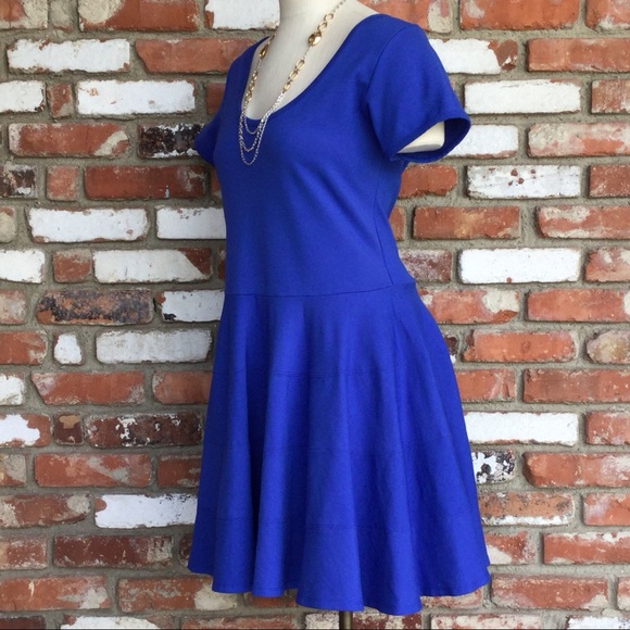 Cobalt Blue Dress with Edgy Rear Zipper! - Picture 3 of 7